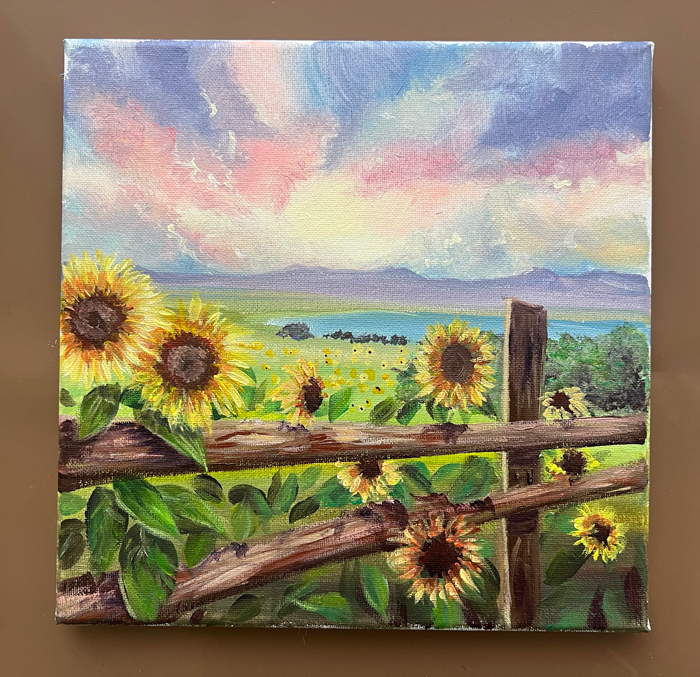 Sunflower fields painting