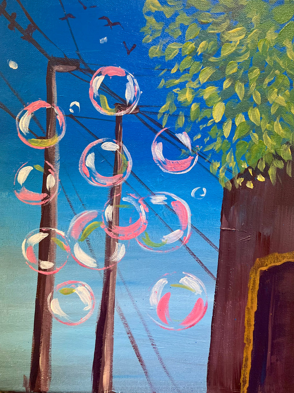 Bubbles Acrylic Painting