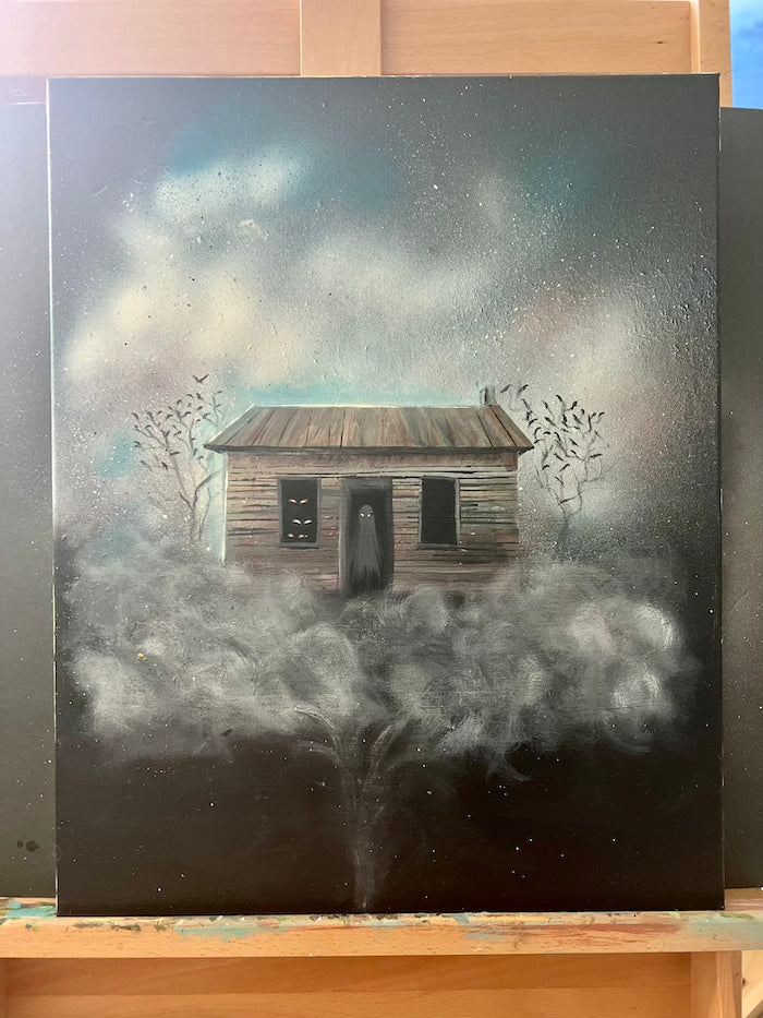 Spooky halloween painting wall decor